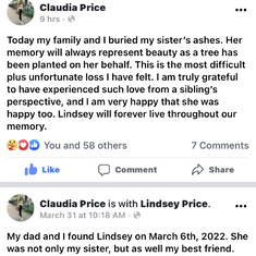 Lindsey sister Claudia 