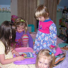Selinde, Grace, and Rowan's "sleepover" in first grade