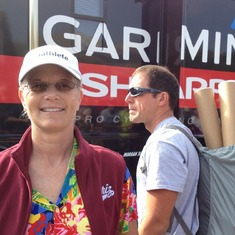 One of her passions - cycling; Team Garmin at USA ProCycling Challenge.
