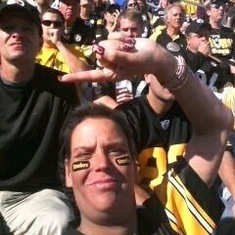 Lisa having a blast in PA. for her Steelers Game!
