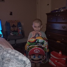 Ethan told me to show you his new backpack for school 