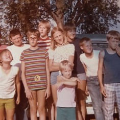 1974 at Kirpatricks  with Larry Wieser kids (Penny,Bruce,Paige, and Mickie)