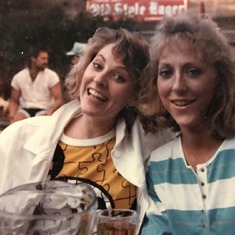 1987 April Eskimo Joes beer garden Stillwater with cousin Penny