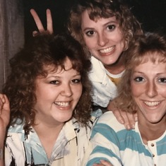 1987 April Eskimo Joes Beer Garden Stillwater - Kim Kirn, Linda, Penny Wieser Haley (couple years after we roomed together at OSU)