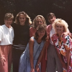 1989 Pennys Wedding July - Bridal Brunch with sisters and cousins