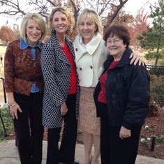 2013 Nov - Thanksgiving at Tulsa Country Club Mickie Bingham(Wieser), Linda, Penny Haley(Wieser), Sammie Kraushaar(Wieser)