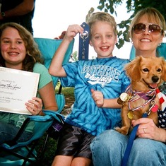 Skippyjonjones winning 1st at the pooch pageant as Michael Phelps (speedo included)