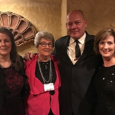 Award night May 2017 Debby, Nancy, Nephew Mark, and Jen