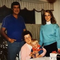 Larry, mother Norma, daughter Debby and grandson Jeff