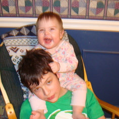 Younger Logan and little sister Ashlyn