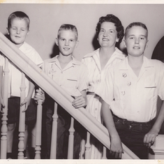 1960~ Lois & Boys visit  So. Sioux.  Cousin Jean reminded me that this pic was published in the Dakota County Star newspaper. We were big news!