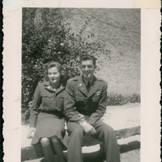 1945 June -  Lois & John at Sissone, France, near Reims.back with 241 Gen. Hosp. See Story.