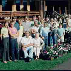 2001 Family Reunion - Lois, John & clan, Grouse Mountain Lodge, Whitefish, Montana