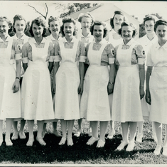 1943 or 4  Lois with other Army cadet nurses, Schick Army Hospital, Clinton, Iowa