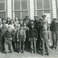 Mom is in back row 3rd from left - school during the war years