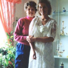 Kristina Sjogren's wedding gown. April 1989