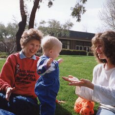 Proud Grandma.  Mitchell takes first steps. February 26, 1991