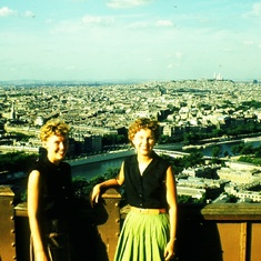 Paris from the second level of the Eiffel Tower.  July 1958 
