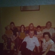My grandparents & the 6. Aunts, uncles & mom. 1977. 