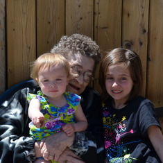 Great Grandma & Great Grand Daughter's Alexis & Aubree,  we were up at my brother Dale's place in Peterborough Ontario so Mom could see her grandchildren... .... xoxoxoxo