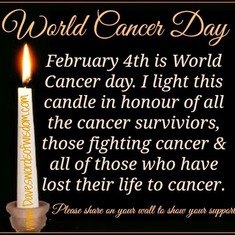 My Mom passed on the 02-02-2015 to cancer & My Dad on 09-22-2014......  world cancer day 02-04-2015...