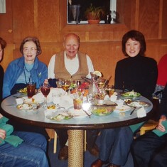 The Watanabes visit from Japan and go out to eat with the Houtmans at the Blue Slipper Bistro in Onekema November 2003