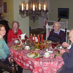 Christmas dinner with Lighthouse Landings neighbor, Hank in December 2007