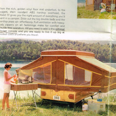 A part of the camper brochure for the Sears 77 that Loren and Lyn ordered in 1969