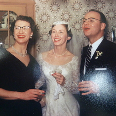 at their wedding with Marilyn Minnich