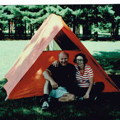 Camping in a tent Summer 1970