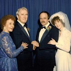 Cat & John's wedding ~ Jan 10, 1988 ~ was also Lorett & Mel's 45th anniversary