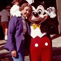 Getting cozy with Mickey at Disneyworld. 1980?
