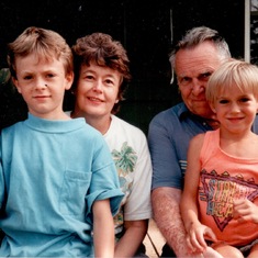 Jajean and Jamie with Grandma and Grandpa, Allegany Park