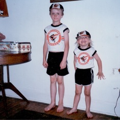 Mom gave Jajean and Jamie Orioles outfits for x-mas.