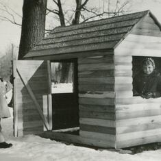 A sample log cabin kit Henry Howard Taylor made for Montgomery Wards Catalog orders.
