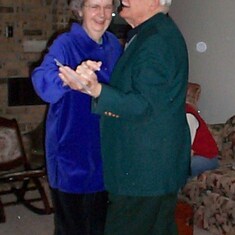 Harry Sparks and Lori dancing to Glenn Miller's "A String of Pearls." 2,5,2006.