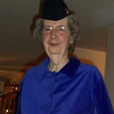 Wearing her navy hat on her 82nd birthday.