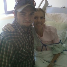Mom with my cousin Stephen when she was in the hospital 2 weeks before her passing