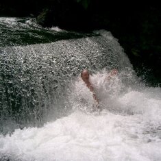 In Costa Rican waterfall