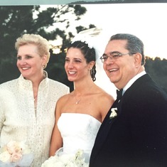 Gina (Lou's youngest daughter) with her Mother, Eydie and her beloved Dad, Lou. 
Gina & Gary's Wedding - June 23, 2002 - Mt Vernon CC, Golden, CO.