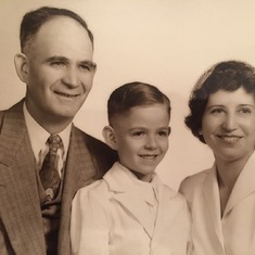 Lou and his parents, Louie Sr and Nettie Mortellaro. Taken at Lou's First communion