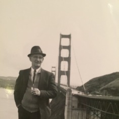 Lou's Dad in front of Golden Gate Bridge, San Francisco, CA. 1964