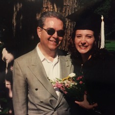 Lou and his daughter, Gina at her College Graduation from University of Colorado, Boulder. August 1999.
