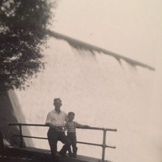 Dad/Lou as a little boy with his Father, Louie - at some reservoir.