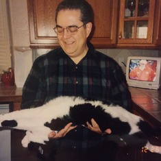 Dad/Lou with Gina's Cat (Nala) 1998 - Lou's Age: 54