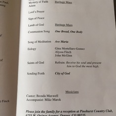 Lou's/Dad Funeral Program. Lou's Funeral was on 3/18/16 at St. Jude's Church in Lakewood, Colorado.