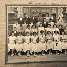 elementary school class (Lou in back and sister Kay in front)