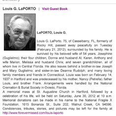 View Louis LaPORTO's Obituary by Hartford Courant-1