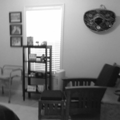 Dad's bedroom view 4. I slept in this chair and ottoman every night to watch over papi.