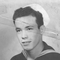 Original of dad in navy before fixing photo.